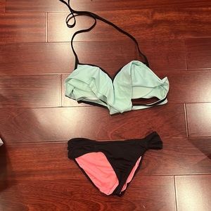 Vs pink bikini blue top with black bottom xs/lg